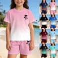 thumbnail image 2 of shqvo Girl Outfits Size 6X,Girls Summer Gradient Print Lightweight Playful Outfit Set With Bright Patterns for Kids And Toddlers, 2 of 7