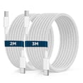 thumbnail image 1 of PinesC 2Pack USB C to USB C Charger Cable 2M+3M for 15 Charger Cable Braided 60W, USB-C to C Fast Charging Cable Type C Lead Long for 15/Pro Max/Pro/Plus/MacBook Pro/Air/iPad Pro/, 1 of 5