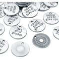 thumbnail image 4 of 50pcs Inspirational Words Charm Antique Silver Flat Message Pendants Jewelry Findings Making Accessory for Crafting Necklace Bracelet, 4 of 5