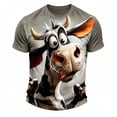 thumbnail image 5 of LILIYA Mens Cow Graphic T Shirt Geometric Printed Crew Neck Short Sleeve Casual Streetwear Fashion Tee Lightweight Daily Outfit Top, 5 of 5