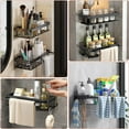 thumbnail image 5 of Estante de baño Estante sin taladro Organizador de almacenamiento de cocina Estante de aluminio para champú Toallero Estante de ducha Accesorio de baño, 5 of 5