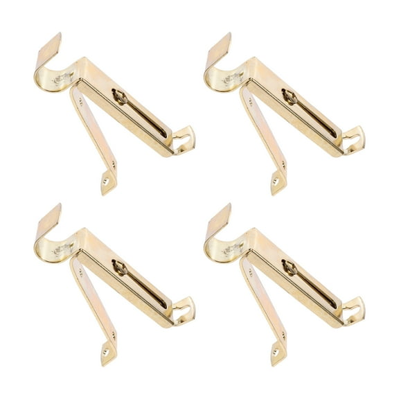 YUYUETIME 4Pcs Golden Steel Extended Curtain Rod Brackets for Home and Office