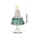 thumbnail image 4 of VOTRUDI Mini Christmas Tree Glass Ornaments,Christmas Tree Clearance,Winter Figurines,Christmas Indoor Decor for Room Office Tabletop,Green, 4 of 6