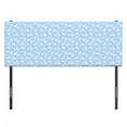 thumbnail image 3 of Sea Animals Headboard, Pattern with Dolphins Silhouettes Simple Fun Art Blue White Ocean Fauna, Upholstered Decorative Metal Bed Headboard with Memory Foam, Full Size, Pale Blue White, by Ambesonne, 3 of 4