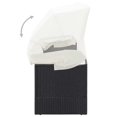 thumbnail image 5 of vidaXL Garden Sofa with Canopy Black Poly Rattan, 5 of 5