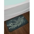 thumbnail image 2 of Whale Bath Mat, Silhouette of Whale in Doodle Style with Coral Reef and Seaweeds Print, Non-Slip Plush Mat Bathroom Kitchen Laundry Room Decor, 29.5 X 17.5 Inches, Slate and Petrol Blue, Ambesonne, 2 of 2