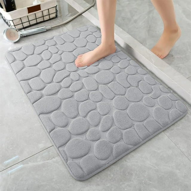 zanvin Memory Foam Bath Mat Rug, Comfortable, Soft, Super Water Absorption, Machine Wash, Non-Slip, Thick, Easier to Dry for Bathroom Floor Rugs,Pack of 2