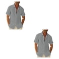 thumbnail image 3 of Camisa de botones Sonducket para hombres Estilo casual Verano Playa Gris XXL, 3 of 6