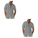 thumbnail image 1 of Camisa con botones Minnieouse estilo casual para hombre Verano Playa Gris L 2piezas, 1 of 6