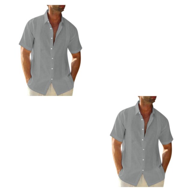 Camisa con botones Minnieouse Gris METRO 2piezas Hombre Verano Slim Fit