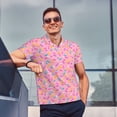 thumbnail image 4 of Fotbe Donut Pattern Men’s Golf Polo Shirt – Breathable Performance Golf Shirt with Button-Down Collar-Small, 4 of 6