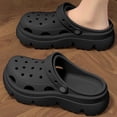 thumbnail image 2 of XEGLSBU Women's Trendy Platform Clogs, Solid Color Hollow Out Non Slip Slide Shoes, Outdoor Beach Sandals, 2 of 6