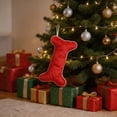 thumbnail image 6 of Large Dog Bone Pattern Fleece Christmas Stocking, Cute Cozy Soft Holiday Decorative Gift Sock, Christmas Hanging Stocking for Fireplace Mantel, Xmas Home Decoration Pet Ornament, Red, 6 of 7