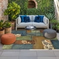 thumbnail image 2 of Boho Color Block Outdoor Rug for Patio/Deck/Porch, Non-Slip Large Area Rug 5 x 7 Ft, Geometric Vintage Floral Indoor Outdoor Rugs Washable Area Rugs, Reversible Camping Rug Carpet Runner, 2 of 8