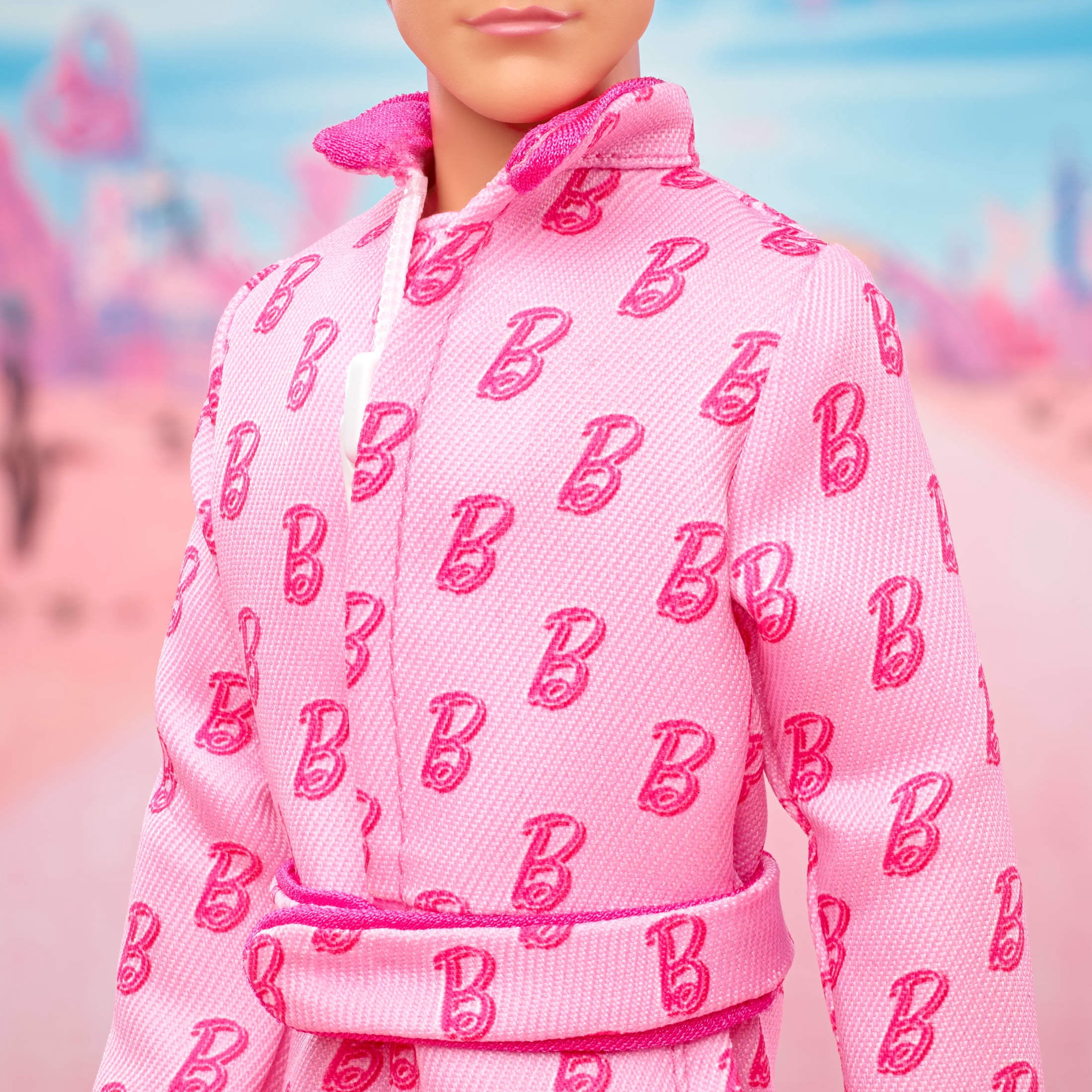 Barbie The Movie Ken Collectible Doll, Ryan Gosling as Ken Wearing Pink Jumpsuit with "B" Detail