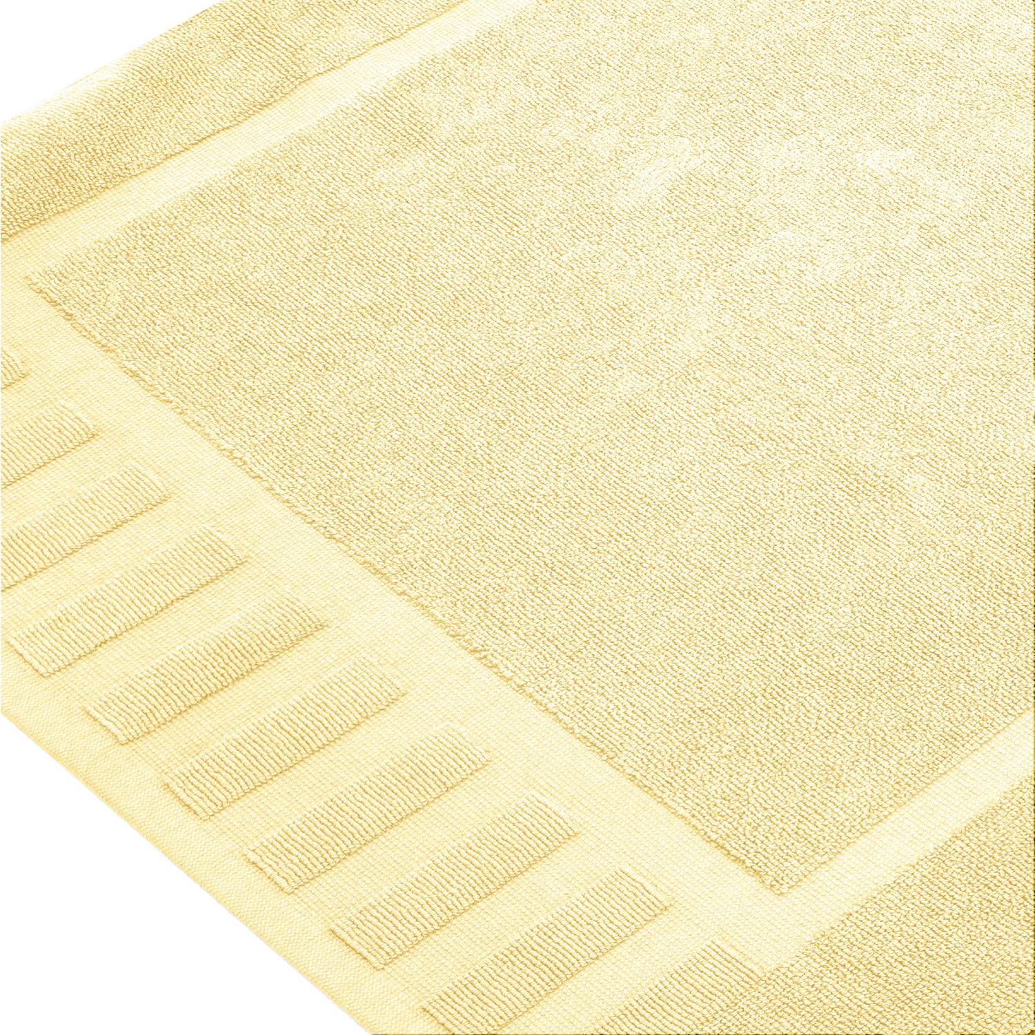 White Classic Hotel Collection Absorbent Cotton Bath Mats, Spa Reversible Floor Towels, not a Bathroom Rug, Beige, 22 x 34, 2 Pack