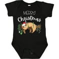 thumbnail image 3 of Inktastic Merry Christmas Cute Sloth with Santa Hat and Lights Boys or Girls Baby Bodysuit, 3 of 5