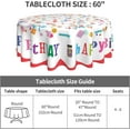 thumbnail image 4 of Round Tablecloths 60 Inch Home Happy Birthday Tablecloth Colorful Dry No Wrinkles Birthday Party Supplies, 4 of 7