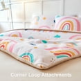 thumbnail image 4 of URBONUR Rainbow Queen Size Comforter Set for Kids Cartoon Love and Clouds Girls Bedding Set with Pillowcases, 4 of 9