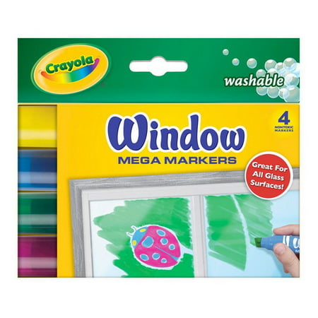 Crayola Mega Window Markers 4 Colors (Best Car Window Markers)