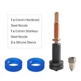 thumbnail image 1 of Nozzle,Comes With 2pcs And 0.6mm 2pcs Silicone Compatible And Nozzle With Compatible Silicone Nozzles Steel/copper Nozzles Steel/copper Comes 2pcs Included 2pcs, 1 of 6