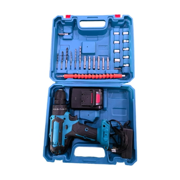 KLKCMS Power Drill Tool Compact Storage Case Impact Driver Electric Drill Tools Set 28V 1 Battery