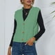 thumbnail image 1 of Chaleco de suéter con cuello en V, suéter de cuello en V para mujer, suéter de punto trenzado, camiseta sin mangas con cierre de botones, chaleco de suéter de calidad profesional, 1 of 5