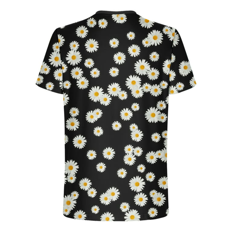 Frostluinai Savings Clearance 2023! Mens Gym Workout Slim Fit Short Sleeve  T-Shirt Athletic Shirts Running Fitness Tee Sunflowers Printed Pattern Tees  