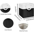 thumbnail image 4 of Cube Storage Bins, Collapsible Fabric Storage Cubes Bins, 11 Inch Cube Storage Bins with Handles, Foldable Storage Cubes (White/Black, 6Pack), 4 of 14