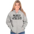thumbnail image 3 of Pilates Thought You Said Pie Lattes Womens Plus Size Graphic Zipper Hoodie Brisco Brands 5X, 3 of 5