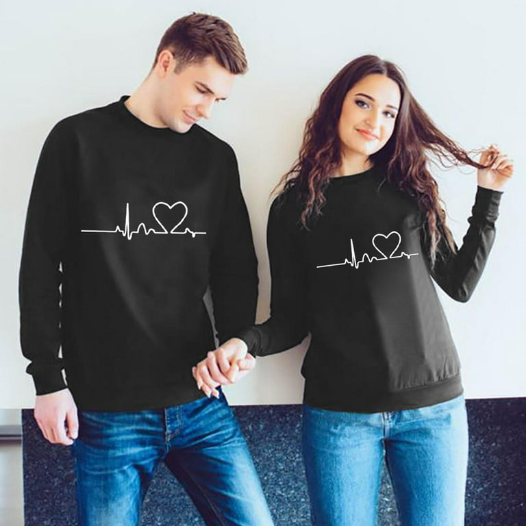 Jovati Couple Shirts Matching Theme Shirts Tee Shirt Boyfriend Girlfriend Husband Wife Shirts for Dating,HoneyMoon,Valentines Day Couple Gifts for Him