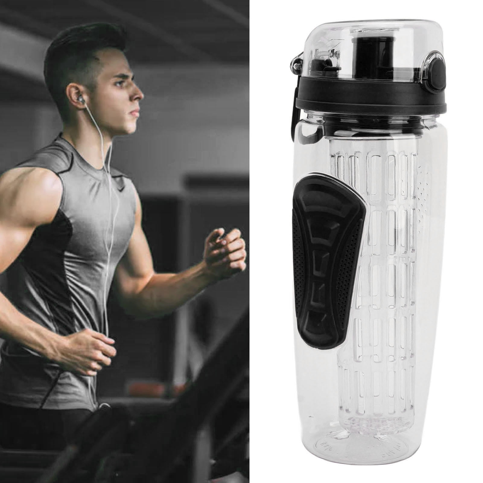 YAHHU 32oz Leakproof Fruit Infuser Water Bottle with Flip‑Top Lid, Non‑Slip Grip, Built‑In Strainer – Ideal for Workouts, Hiking & Daily Hydration