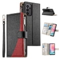 thumbnail image 4 of Funda cartera GANGXUN para Samsung Galaxy M13 4G , cuero PU con tarjetero, cremallera, correa de mano, soporte y protección 1093°, 4 of 6