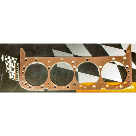 SCE Gaskets Cylinder Head Gasket Pro Copper 4.155 in Bore 0.043 in Compression Thickness Copper Small Block Chevy Each