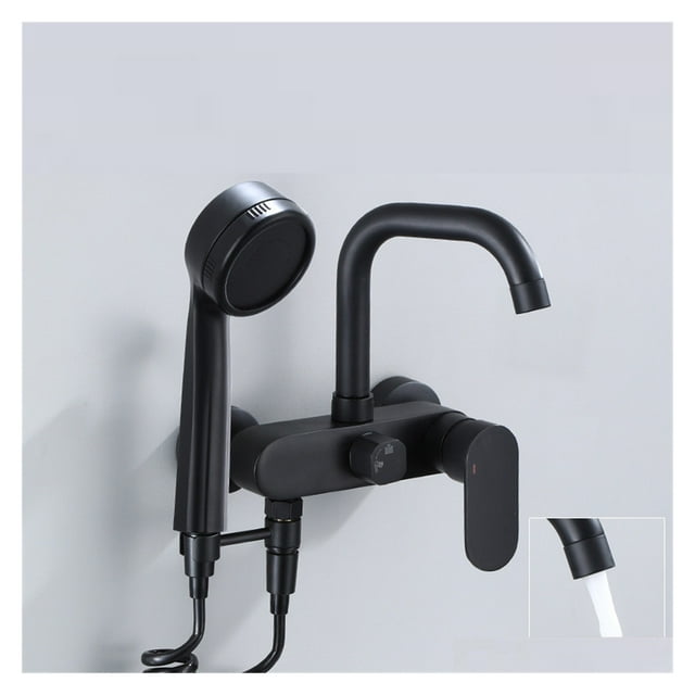 Tuqiu Kitchen Faucet With Spray Gun Swivel Kitchen Sink Mixer Tap Hot & Cold Wall Mounted With Spray Gun Rotating Sink Mixer ,Effortless Installation