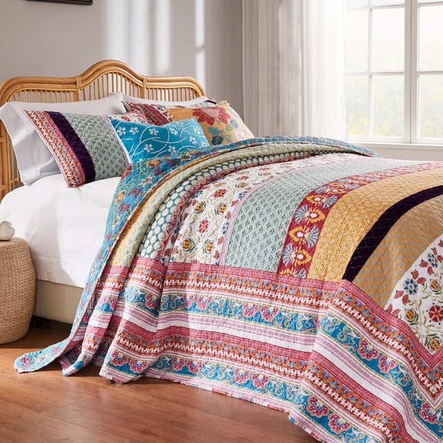 Juego de ropa de cama Greenland Home Thalia Quilted Jumbo King Tango