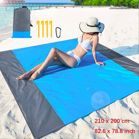 Byseng Beach Blanket Sandproof, Extra Large Beach Mat, Oversized & Compact Sand Free Mat Quick Drying, Lightweight & Durable 82'' x 78'' Large Beach Picnic Blanket & Mat for 4–7 Adults