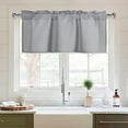 thumbnail image 6 of XWZO Farmhouse Grey Valance Curtain for Kitchen, Room Darkening Rod Pocket Short Curtains for Bathroom, Window Toppers Cafe Curtain 1 Panel, W42 x L18, Silver Grey, 6 of 11