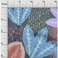 thumbnail image 2 of oneOone Cotton Cambric Dark Teal Blue Fabric Tropical Leaves Craft Projects Decor Fabric Printed By The Yard 56 Inch Wide, 2 of 4