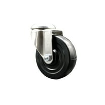 4 Inch 316SS Soft Rubber Wheel Swivel Bolt Hole Caster Service Caster Brand