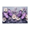thumbnail image 5 of Mudket Framed Floral Canvas Wall Art Purple Butterfly Cream Flower Leaf Prints Wall Decor Modern Canvas Print Ready to Hang for Bedroom Bathroom Wedding Living Room Decor - 12"L x 8"W, 5 of 10