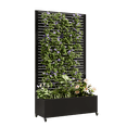 thumbnail image 4 of Metal Planter Box with Trellis, 73"x35"x16 Metal Raised Garden Bed with Trellis, Metal Planter Box with Drainage Holes & Lockable Wheels & Privacy Screen for Climbing Plants, Vegetables, Vines, 4 of 10