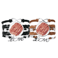 thumbnail image 1 of Steak Roll Raw Meat Food Texture Bracelet Hand Strap Leather Rope Wristband Double Set, 1 of 3