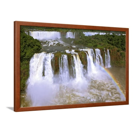 The Best-Known Falls in the World - Iguazu. the Magnificent Rainbow Costs over Roaring Water Stream Framed Print Wall Art By (Roh Best In The World Stream)