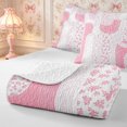 thumbnail image 4 of Manfei Rustic Flowers Twin Quilt Set 2 Pieces,Geometric Stripes Twin Coverlet Set,1 Bedspread and 1 Pillowcase, 4 of 7