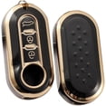thumbnail image 1 of Funda Silicona Mando 3 Botones Oro Negro-Fiat 500 Panda Grande Punto Bravo Scudo, 1 of 5