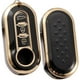 thumbnail image 1 of ZHAOCHENG Funda Silicona Mando 3 Botones Oro Negro-Fiat 500 Panda Grande Punto Bravo Scudo, 1 of 5