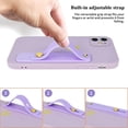 thumbnail image 6 of Compatible with iPhone 11 6.1” Case for Women Girls,Soft TPU Pretty Wristband Holder Phone Case Slim Liquid Silicone Shockproof Thin Wrist Strap Love Heart Cute Case Cover（Elegant Purple）, 6 of 13