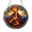 Acrylic 3.5 Inch, variant on Volcanic Mountain Stained Glass Round Window Decor, Eruption Lava Scene Art, Dramatic Nature Home Accent