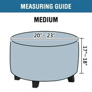 Round Ottoman Storage Cover Folding Stool Covers Furniture Protector Cover for Footrest Ottoman Fit Dia 20 - 23 light Gray